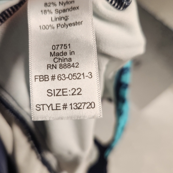 SHORE CLUB SIZE 22 WOMEN'S BLUE SWIM - Picture 4 of 9